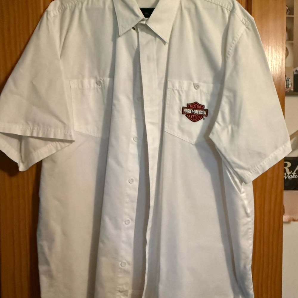 Harley-Davidson White Casual Button Down Shirt